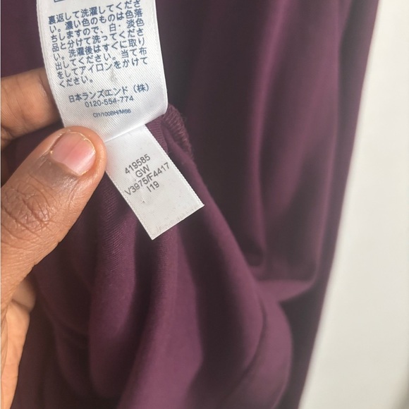 Lands’ End Womens Blouse Burgundy 2XL Turtleneck Supima Cotton Shaped Fit Career - Picture 6 of 7